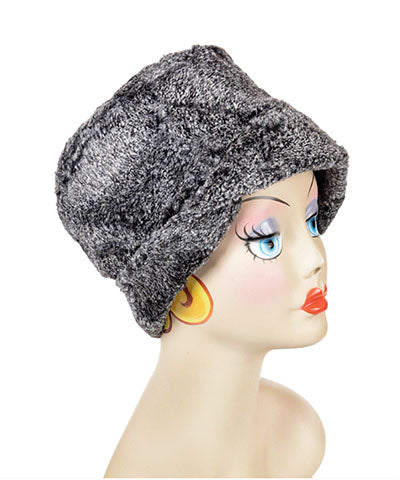 Lola Cloche Hat Style Luxury Faux Fur in Nimbus Handmade by Pandemonium Seattle