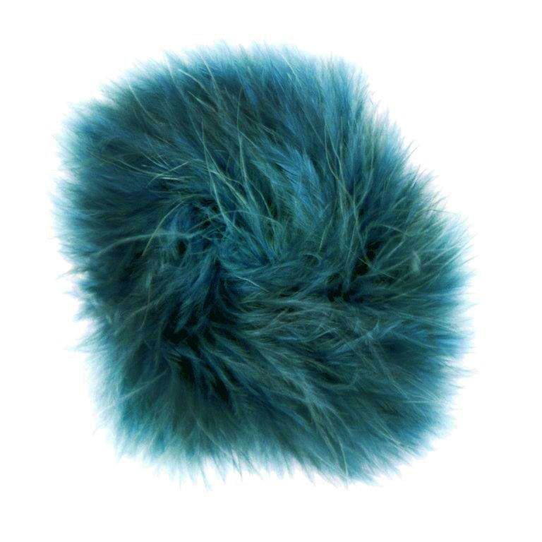 Marabou Feather Brooch in Teal Handmade by Pandemonium Seattle