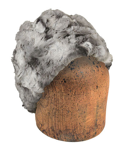 Men's Beanie Hat | White Water Faux Fur | Handmade in the USA by Pandemonium Seattle