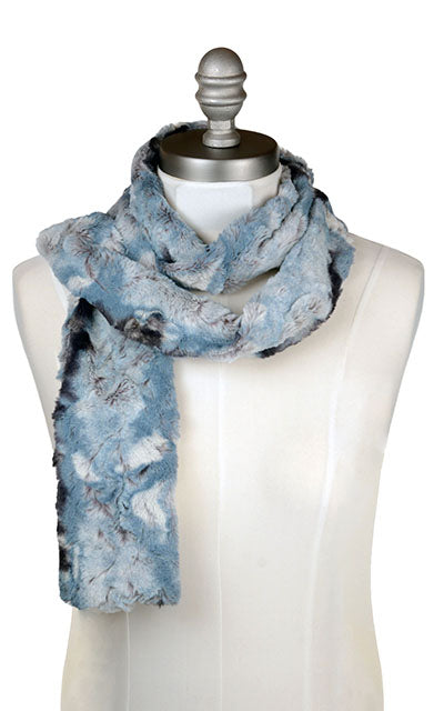 Men's Classic Skinny Scarf | Rainier Sky Faux Fur | Handmade in the USA by Pandemonium Seattle