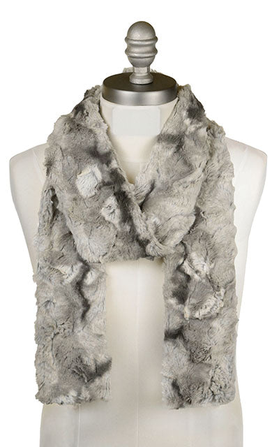 Men's Classic Skinny Scarf | White Water Faux Fur | Handmade in the USA by Pandemonium Seattle