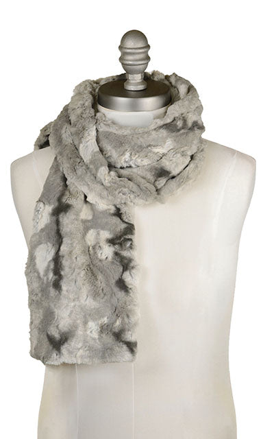 Men&#39;s Classic Scarf | White Water Faux Fur | Handmade in the USA by Pandemonium Seattle