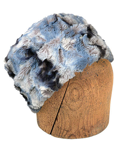 Men's Cuffed Pillbox | Rainier Sky Faux Fur | Handmade in the USA by Pandemonium Seattle