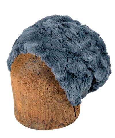 Men&#39;s Beanie Hat | Cuddly Faux Fur in Slate | Handmade in Seattle WA by Pandemonium Millinery USA