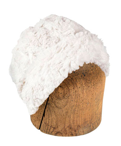 Men's Beanie Hat | Cuddly Faux Fur in Ivory | Handmade in Seattle WA by Pandemonium Millinery USA