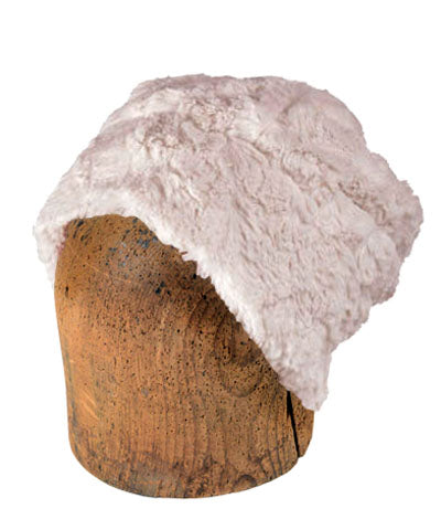 Men&#39;s Beanie Hat | Cuddly Faux Fur in Sand | Handmade in Seattle WA by Pandemonium Millinery USA