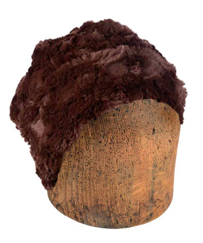 Men's Beanie Hat | Cuddly Faux Fur in Chocolate | Handmade in Seattle WA by Pandemonium Millinery USA