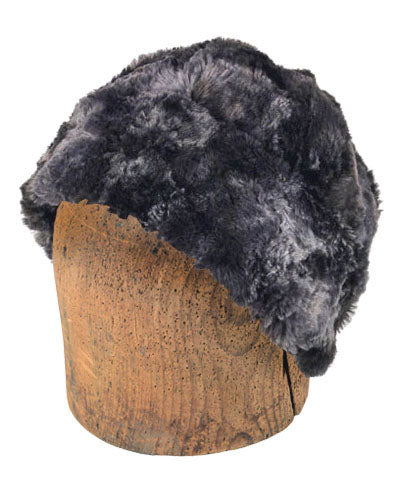 Men&#39;s Beanie Hat, Reversible - Luxury Faux Fur in Highland Skye