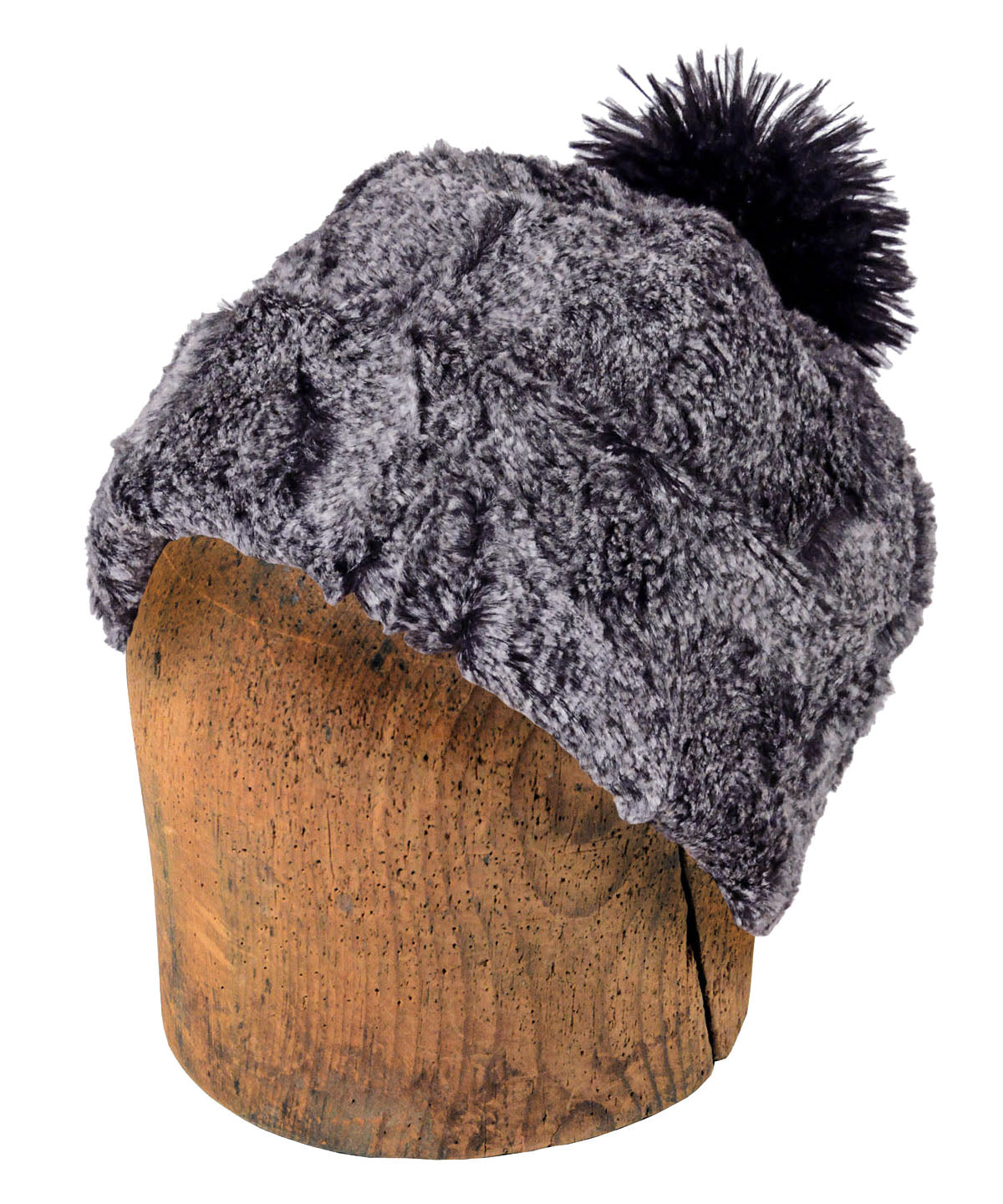 Men&#39;s Beanie Hat, Reversible - Luxury Faux Fur in Nimbus