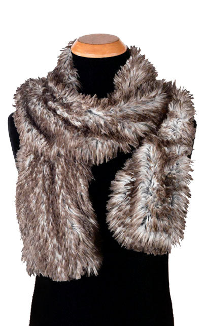 Men's Classic Standard Scarf | Arctic Fox Faux Fur | handmade Seattle WA USA by Pandemonium Millinery