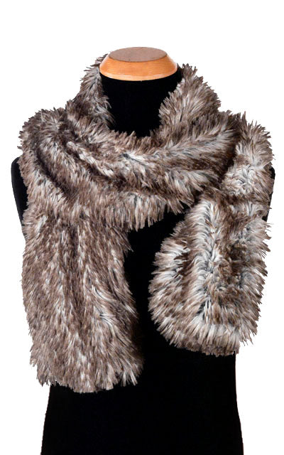Men&#39;s Classic Standard Scarf | Arctic Fox Faux Fur | handmade Seattle WA USA by Pandemonium Millinery