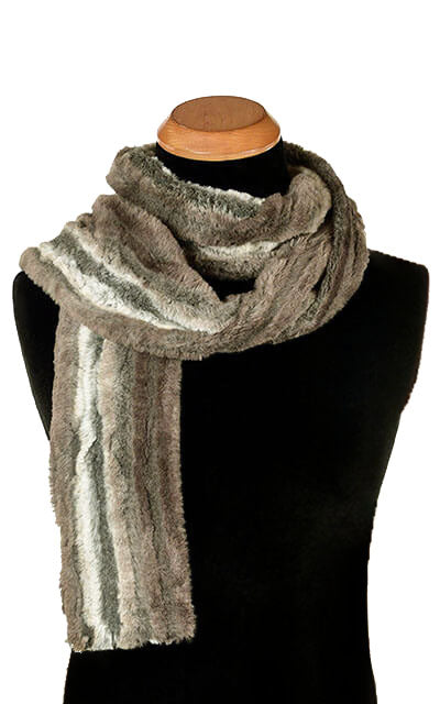 Men's Skinny Scarf Plush Faux Fur in Willows Grove by Pandemonium Millinery