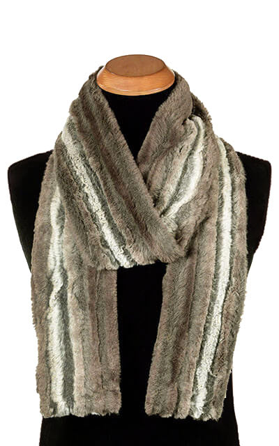 Classic Men's Skinny Scarf Plush Faux Fur in Willows Grove by Pandemonium Millinery
