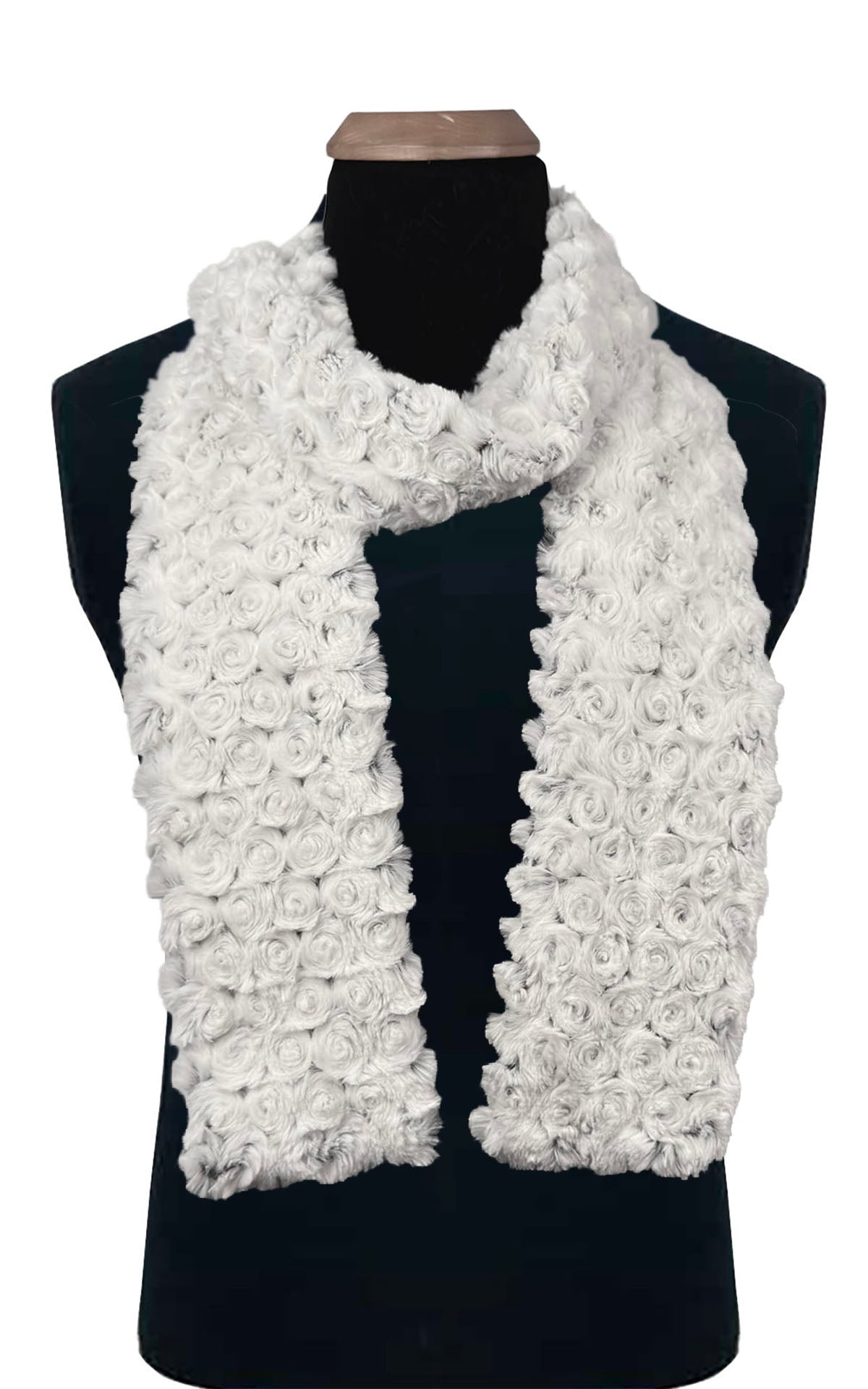 Men's Standard Scarf | Rosebud Faux Fur in Brown | handmade in Seattle WA USA by Pandemonium Millinery