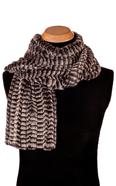 Men's Classic Standard Scarf Luxury Faux Fur in 8MM Sepia by Pandemonium Millinery