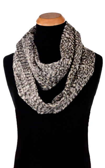 Men&#39;s Infinity Scarf - Cobblestone in Brown/Cream Faux Fur (Limited Availability)