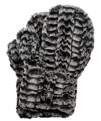 Women's Mittens in 8MM Faux Fur in with Cuddly Black Faux Fur Handmade in Seattle WA