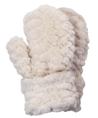 Women&#39;s Mittens Gloves in Plush Faux Fur in Falkor lined with Cuddly Faux Fur in Chocolate