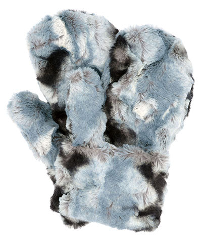 Men's Mitten | Rainier Sky Faux Fur | Handmade in the USA by Pandemonium Seattle