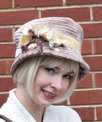 Velvet Flower Brooch in Cream | Pandemonium Millinery