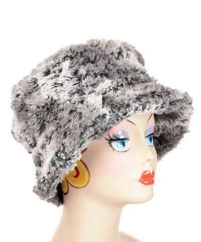 Molly Hat | Luxury Faux Fur in Seattle Sky Made in Seattle | Pandemonium Millinery