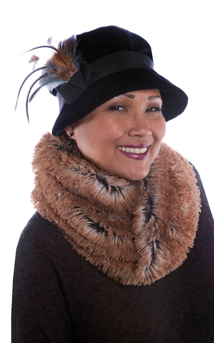 Women's Neck Warmer Plush Faux Fur in Willows Grove - Handmade in Seattle WA USA