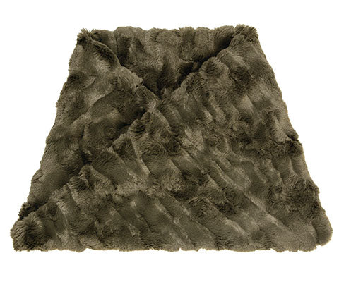 Men's Neck Warmer Cuddly Faux Fur in Army Green | Pandemonium Millinery | Handmade in Seattle, WA