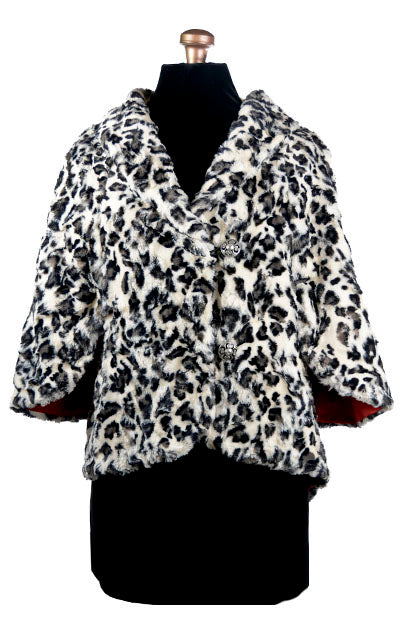Opera Cape | White Jaguar Faux Fur | Handmade by Pandemonium Millinery | Seattle WA USA