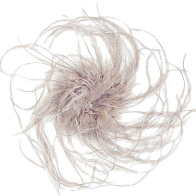 Ostrich Feather Brooch in Oyster | Handmade in Seattle WA | Pandemonium Millinery