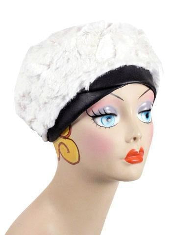 Beret Reversed Luxury Faux fur Birch | Handmade by Pandemonium Seattle