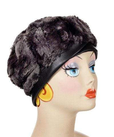 Reversible Beret Shown in Luxury Faux Fur in Espresso Bean | Handmade By Pandemonium Millinery 