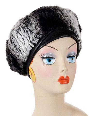 Beret Hat in  Smouldering  Sequoia Faux  Fur | Handmade by Pandemonium Seattle