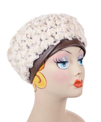 Beret in Rosebud in Brown Faux  Fur | By Pandemonium Millinery |  Seattle WA USA