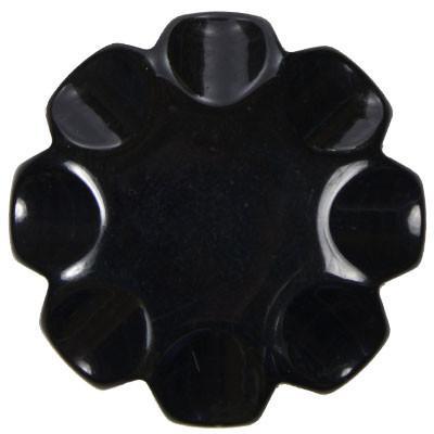 Black Polyamide Button 1 3/4" / Black Hat Trims Pandemonium Millinery