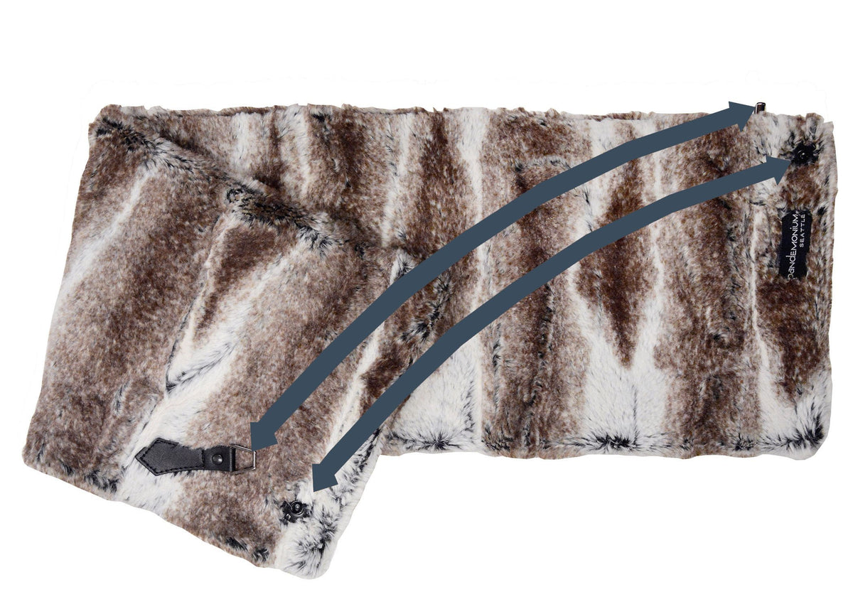 Buckle Scarf - Luxury Faux Fur in Calico  (Sold Out!)