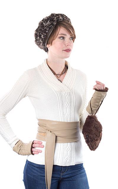 Cell Phone Case with Wristlet Cord | Ivory Cuddly Faux Fur | Handmade in the USA by Pandemonium Seattle