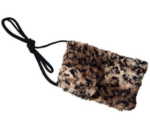 Cell Phone Case with Crossbody Cord | Carpathian Lynx Luxury Faux Fur | Handmade in the USA by Pandemonium Seattle