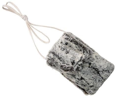 Cell Phone Case with Crossbody Cord | Khaki Luxury Faux Fur | Handmade in the USA by Pandemonium Seattle