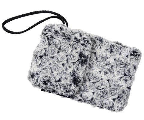 Cell Phone Case with Wristlet Cord | Rosebud Brown Faux Fur | Handmade in the USA by Pandemonium Seattle