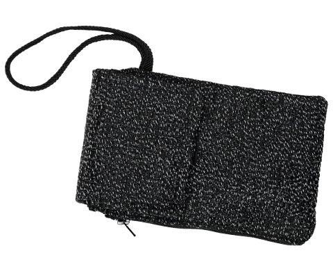 Cell Phone Case with Wristlet Cord | Static Black and White Upholstery Fabric | Handmade in the USA by Pandemonium Seattle