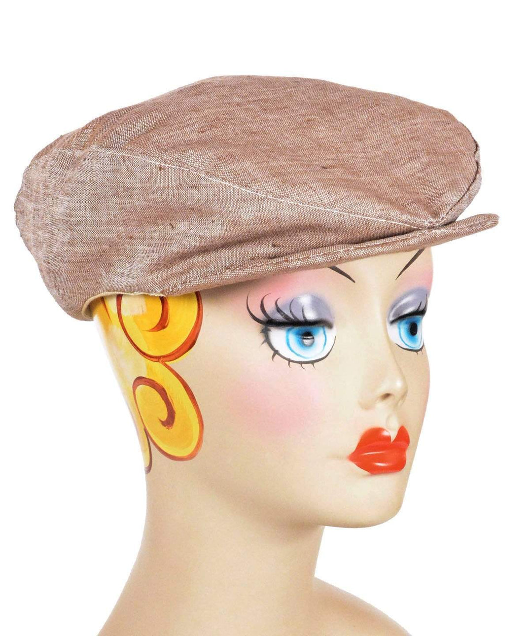Pandemonium Millinery Charlie Driving Cap | Linen in Coral | Handmade in Seattle WA