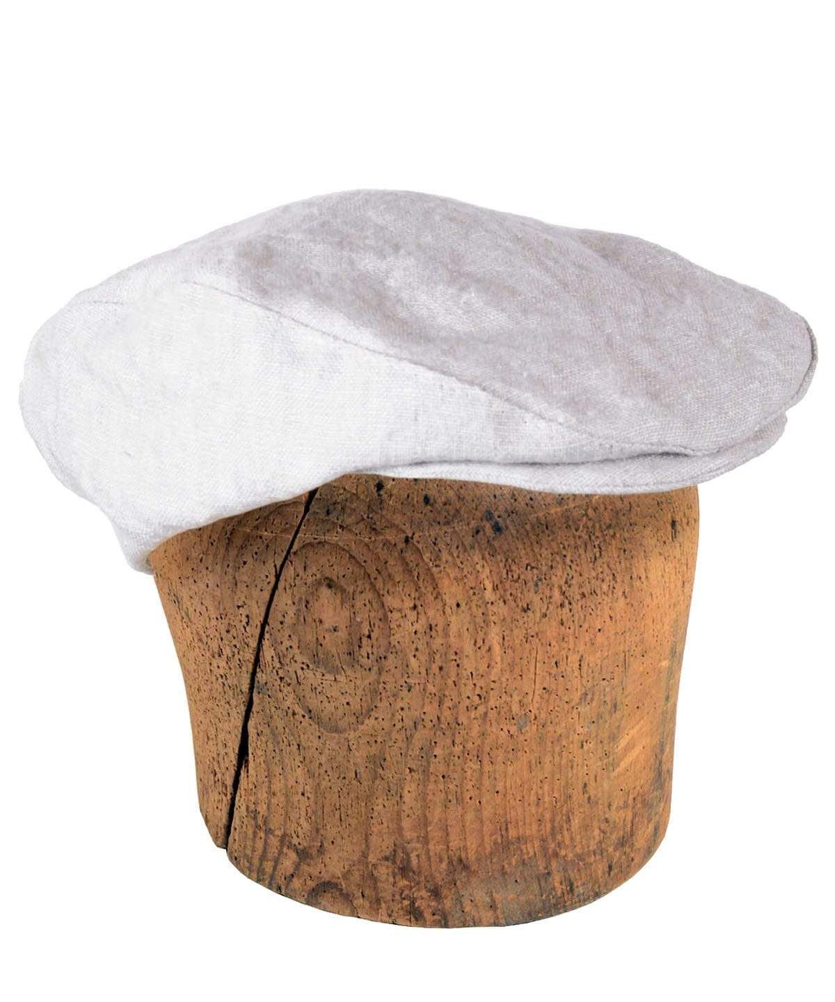 Pandemonium Millinery Charlie Driving Cap (Men&#39;s) - Linen in Bone Medium / Hat Only Hats