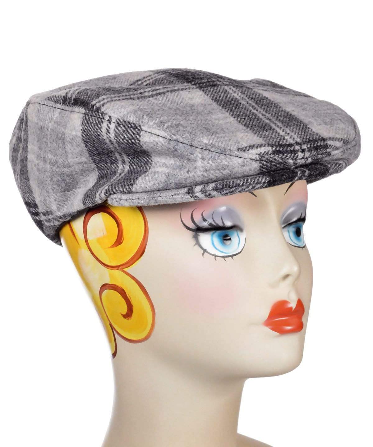 Pandemonium Millinery Charlie Driving Cap | Wool Plaid in Twilight | Handmade in Seattle WA