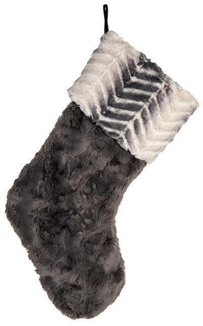Christmas Stocking - Cuddly Faux Fur in Gray with Matterhorn Faux Fur (Sold Out!)