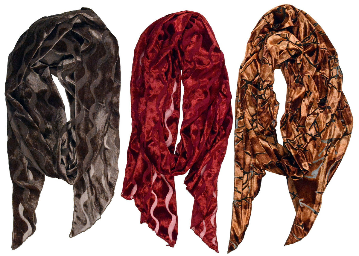 image of three handkerchief scarves