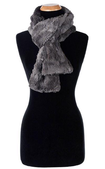 Women&#39;s Classic Standard Skinny Scarf Cuddly Gray Faux Fur in  by Pandemonium Millinery