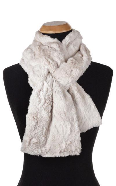 Women's Classic Standard Scarf Cuddly Sand Faux Fur in  by Pandemonium Millinery