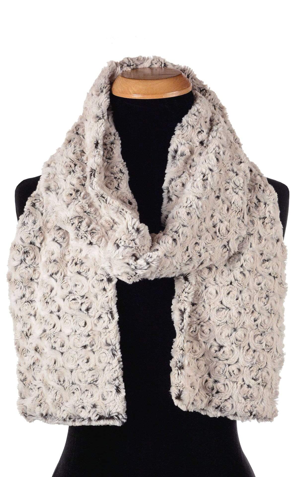 Women's Classic Standard Scarf in Rosebud Brown Faux Fur | Handmade in Seattle WA | Pandemonium Millinery
