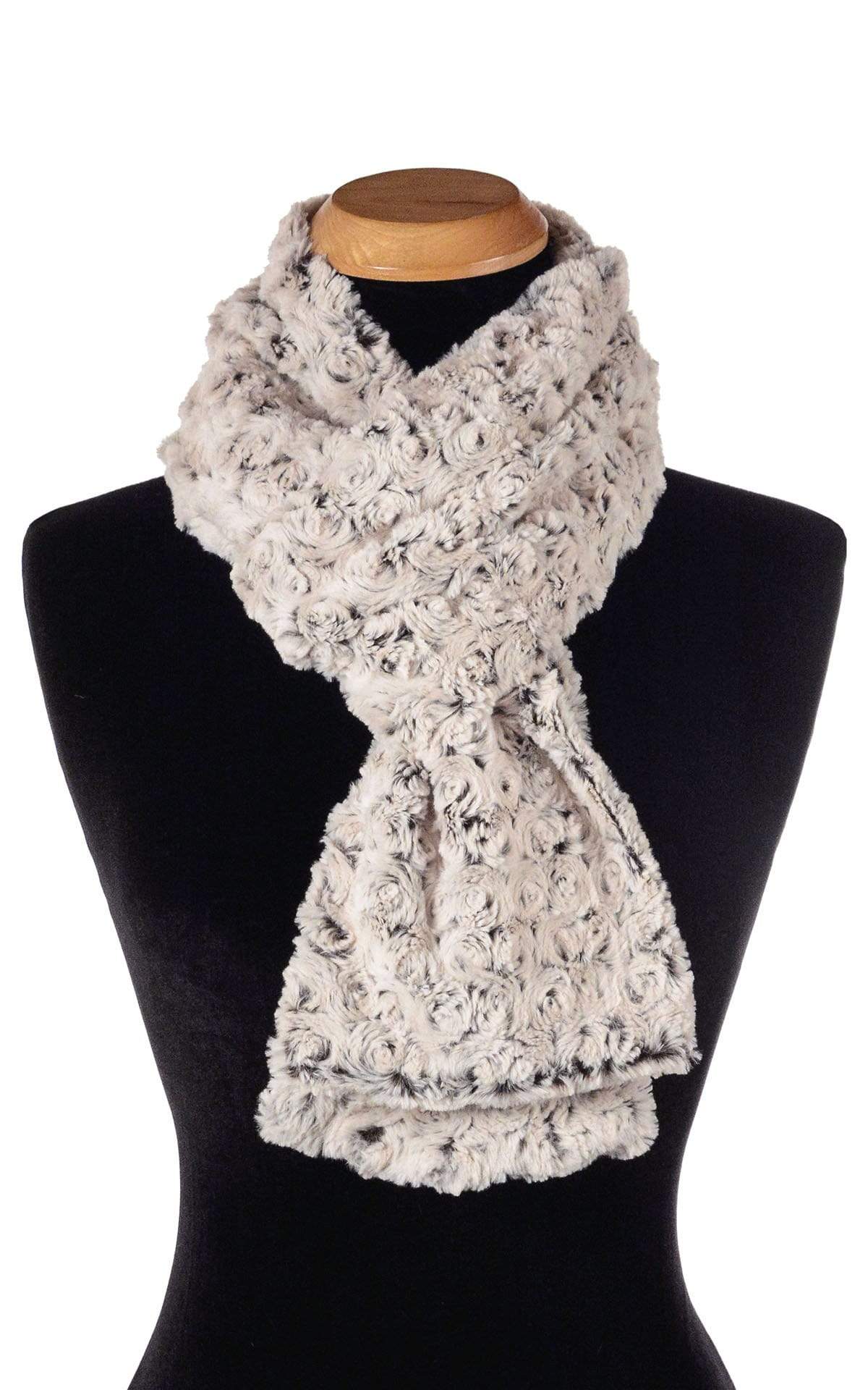 Women's Classic Scarf in Rosebud Brown Faux Fur | Handmade in Seattle WA | Pandemonium Millinery