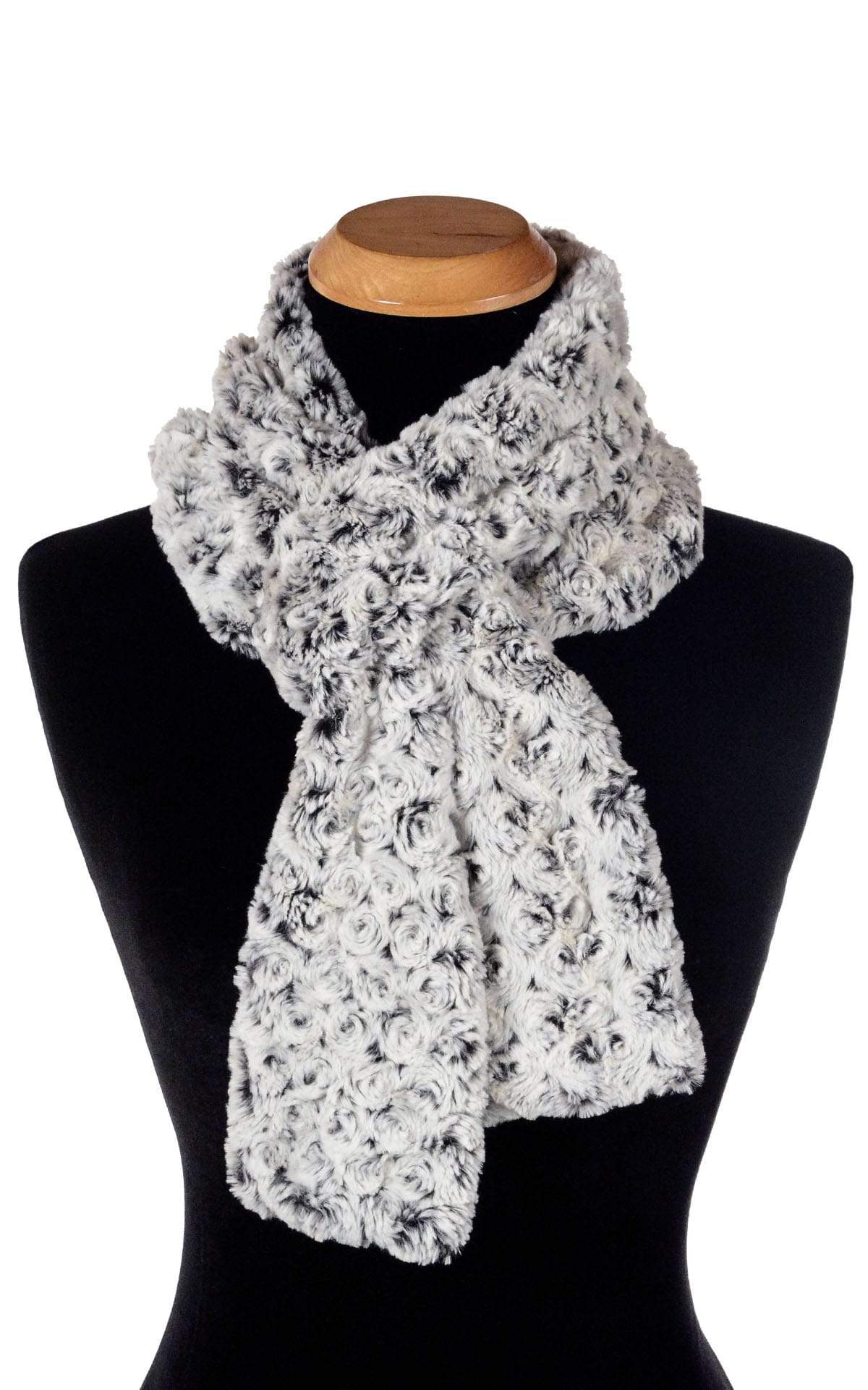 Women's Classic Scarf in Rosebud Black Faux Fur | Handmade in Seattle WA | Pandemonium Millinery